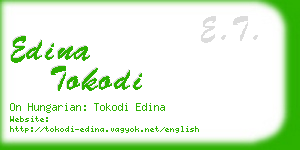 edina tokodi business card